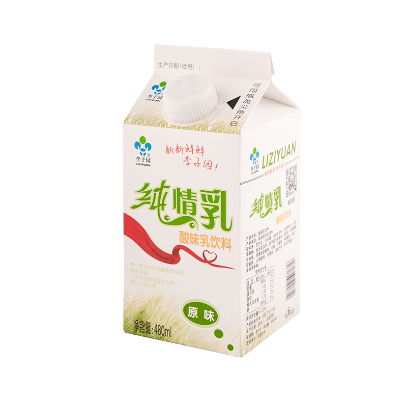 “纯情乳”酸味乳饮料，单瓶净含量480ml